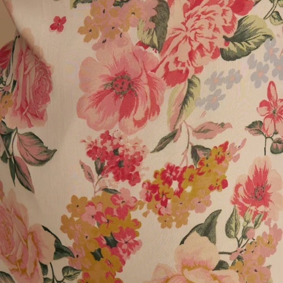 Lulus Sweet Invitation Beige Floral Print Cowl Neck Midi Dress - Picture 7 of 8